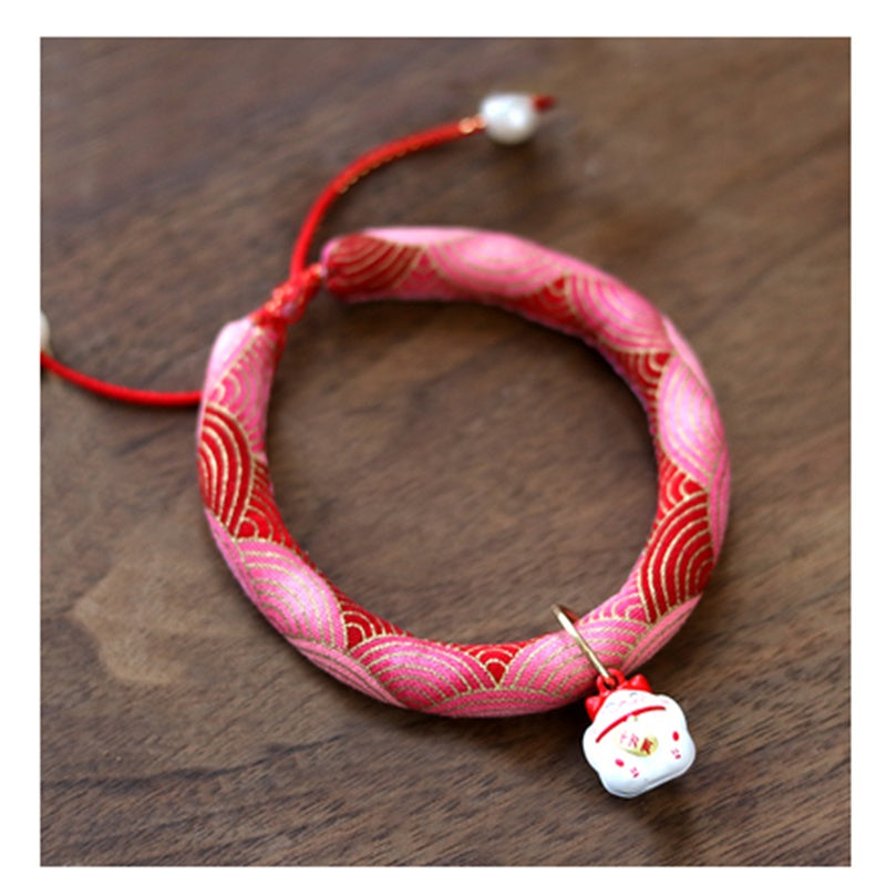 KFX-5442493 Japanese Style Pearl Collar for Dogs and Cats, Adjustable 15-40 cm
