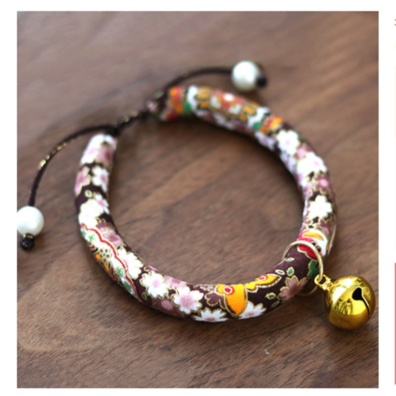 KFX-5442493 Japanese Style Pearl Collar for Dogs and Cats, Adjustable 15-40 cm
