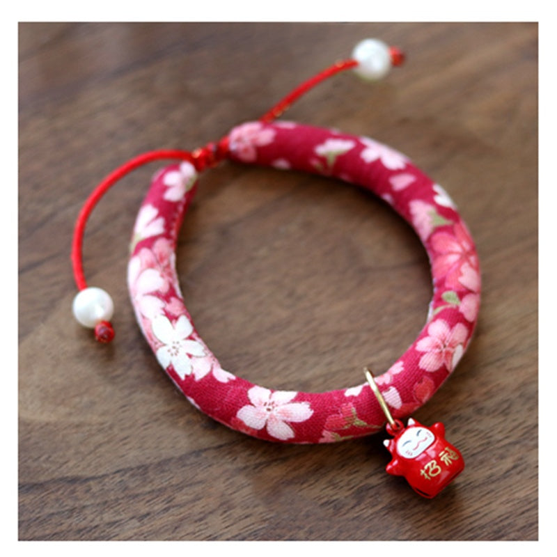 KFX-5442493 Japanese Style Pearl Collar for Dogs and Cats, Adjustable 15-40 cm