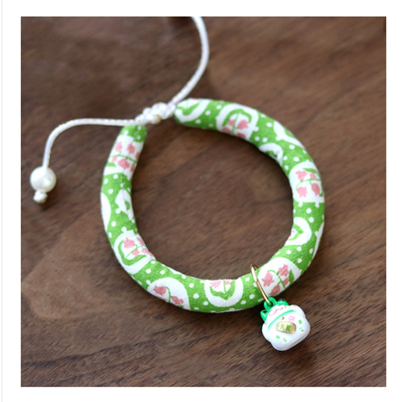 KFX-5442493 Japanese Style Pearl Collar for Dogs and Cats, Adjustable 15-40 cm