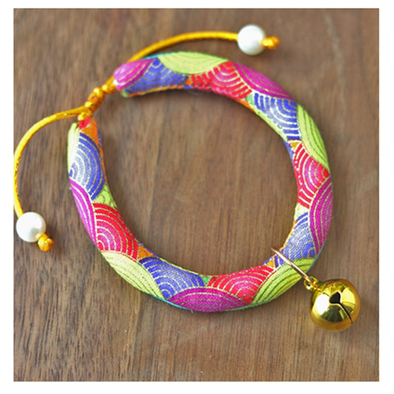 KFX-5442493 Japanese Style Pearl Collar for Dogs and Cats, Adjustable 15-40 cm