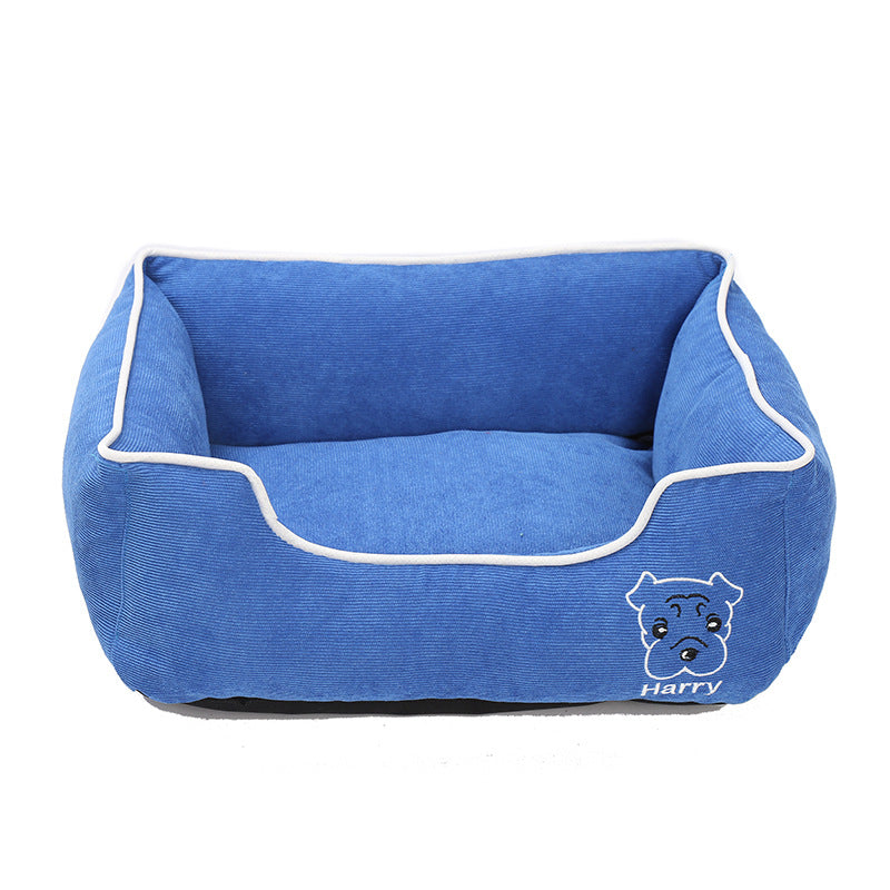 KFX-5443133 Corduroy Doghouse - Dismantlable & Washable, Compact Size 40x32x17 cm