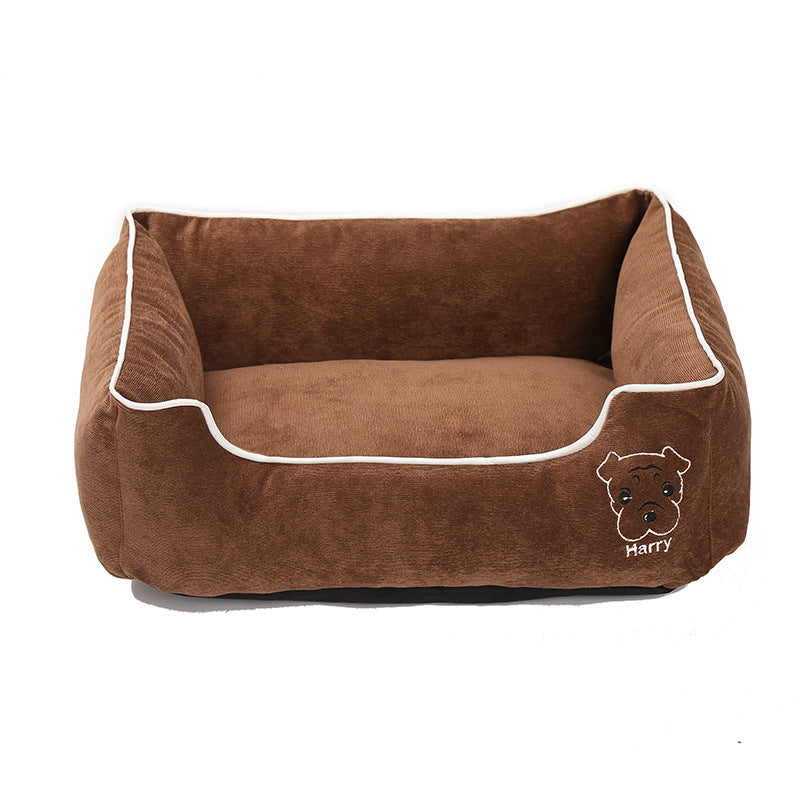 KFX-5443133 Corduroy Doghouse - Dismantlable & Washable, Compact Size 40x32x17 cm