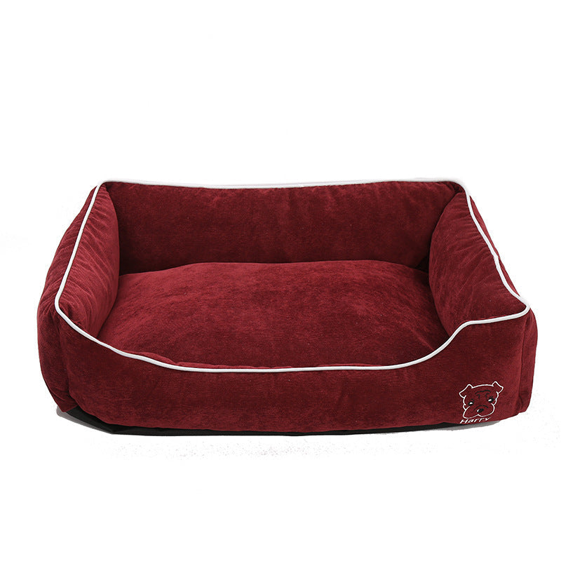 KFX-5443133 Corduroy Doghouse - Dismantlable & Washable, Compact Size 40x32x17 cm