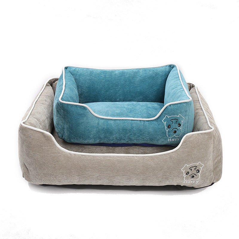 KFX-5443133 Corduroy Doghouse - Dismantlable & Washable, Compact Size 40x32x17 cm