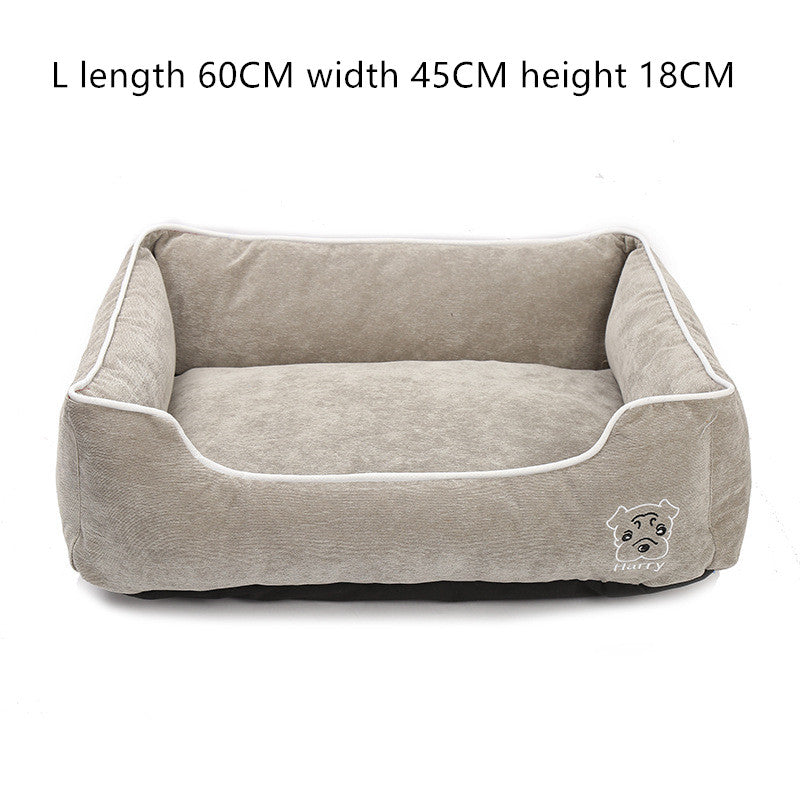 KFX-5443133 Corduroy Doghouse - Dismantlable & Washable, Compact Size 40x32x17 cm