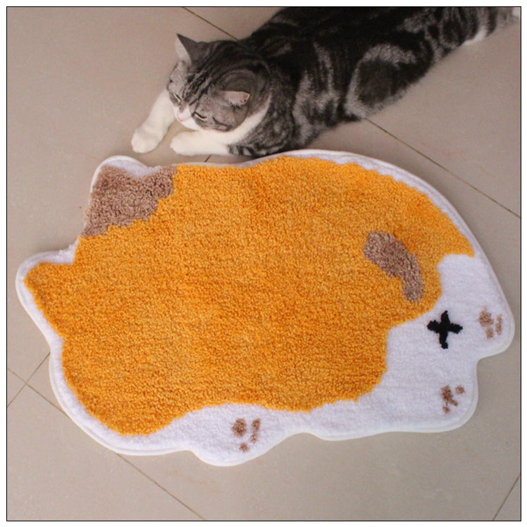KFX-5444157 Back View Cartoon Non-Slip Floor Mat for Pets - Cotton Carpet for Cats and Small Dogs (45×65cm)