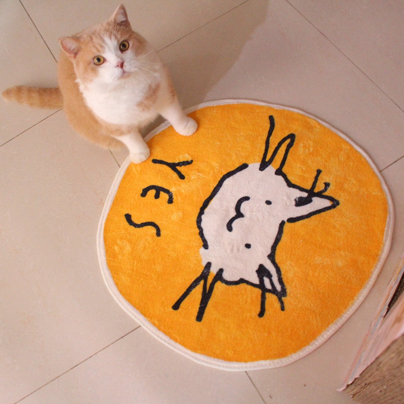 KFX-5444157 Back View Cartoon Non-Slip Floor Mat for Pets - Cotton Carpet for Cats and Small Dogs (45×65cm)