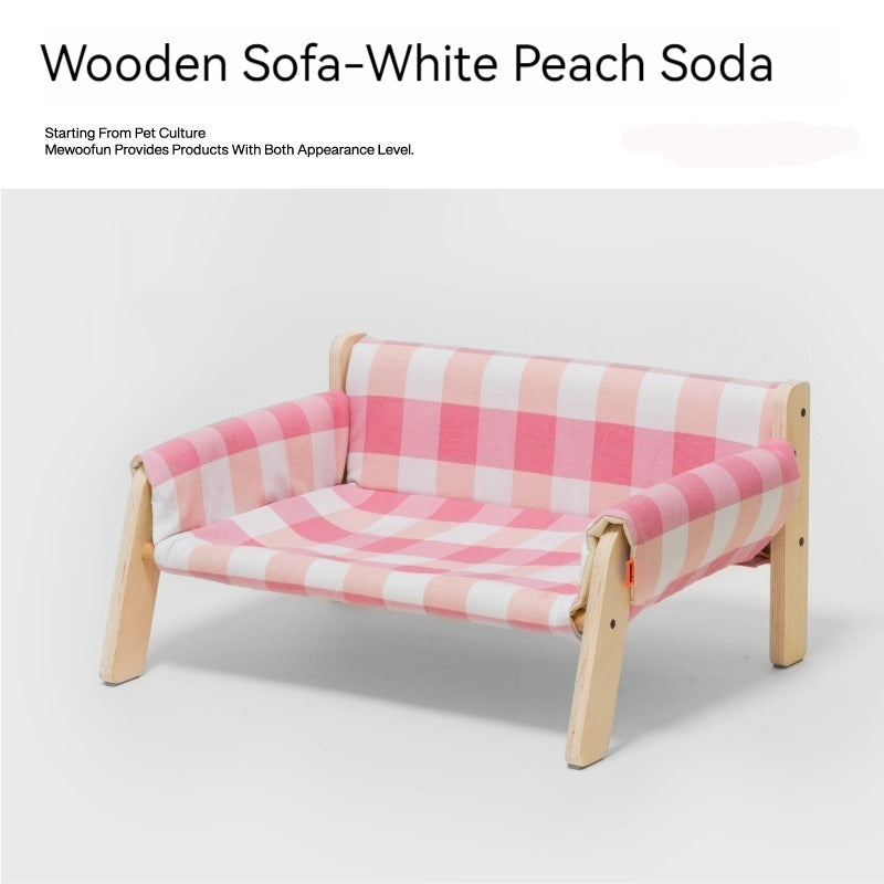KFX-5444541 Disassembled Wooden Pet Bed and Dog House for Easy Cleaning - Available in White Peach Soda, Mint Lime, and Mocha Cream