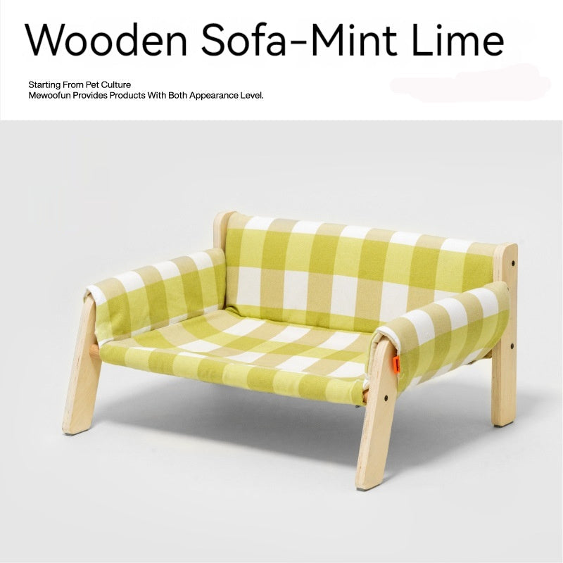 KFX-5444541 Disassembled Wooden Pet Bed and Dog House for Easy Cleaning - Available in White Peach Soda, Mint Lime, and Mocha Cream