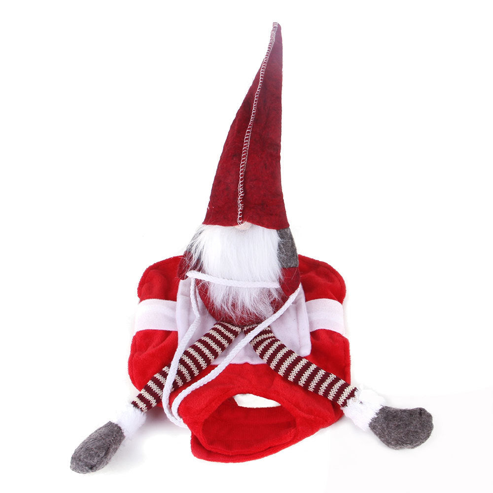KFX-5444669 Santa Claus Riding Deer Dog Costume - Acrylic Fabric, Adjustable Size S-XL
