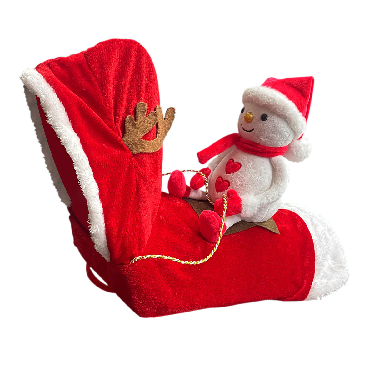 KFX-5444669 Santa Claus Riding Deer Dog Costume - Acrylic Fabric, Adjustable Size S-XL