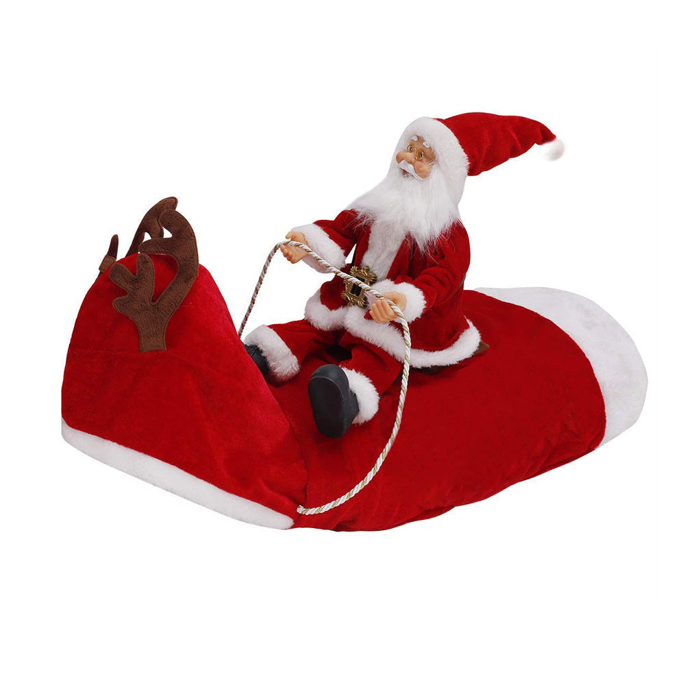 KFX-5444669 Santa Claus Riding Deer Dog Costume - Acrylic Fabric, Adjustable Size S-XL