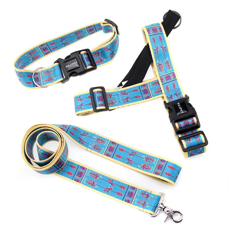 KFX-5449533 Adjustable Nylon Chest Strap and Leash for Medium and Small Dogs, Multiple Sizes Available