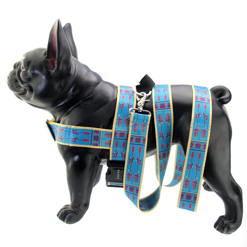 KFX-5449533 Adjustable Nylon Chest Strap and Leash for Medium and Small Dogs, Multiple Sizes Available