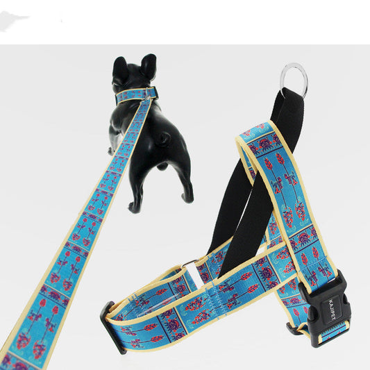 KFX-5449533 Adjustable Nylon Chest Strap and Leash for Medium and Small Dogs, Multiple Sizes Available