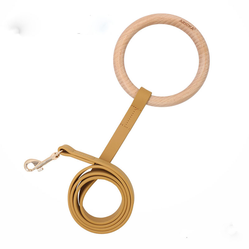 KFX-5450045 Comfortable Super-Fiber Traction Rope for Small to Medium Dogs - Non-Retractable Design in Apricot