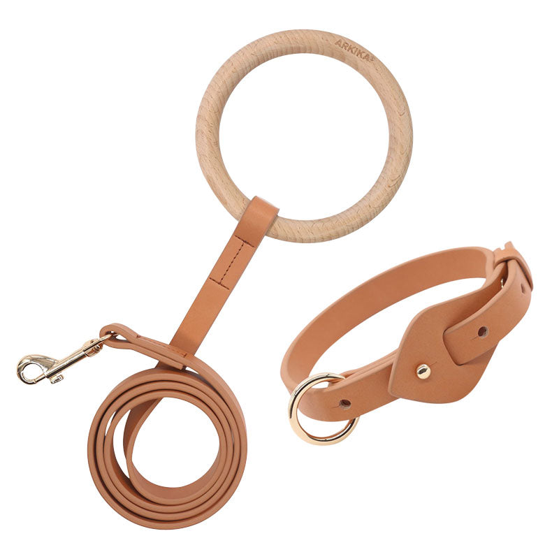 KFX-5450045 Comfortable Super-Fiber Traction Rope for Small to Medium Dogs - Non-Retractable Design in Apricot