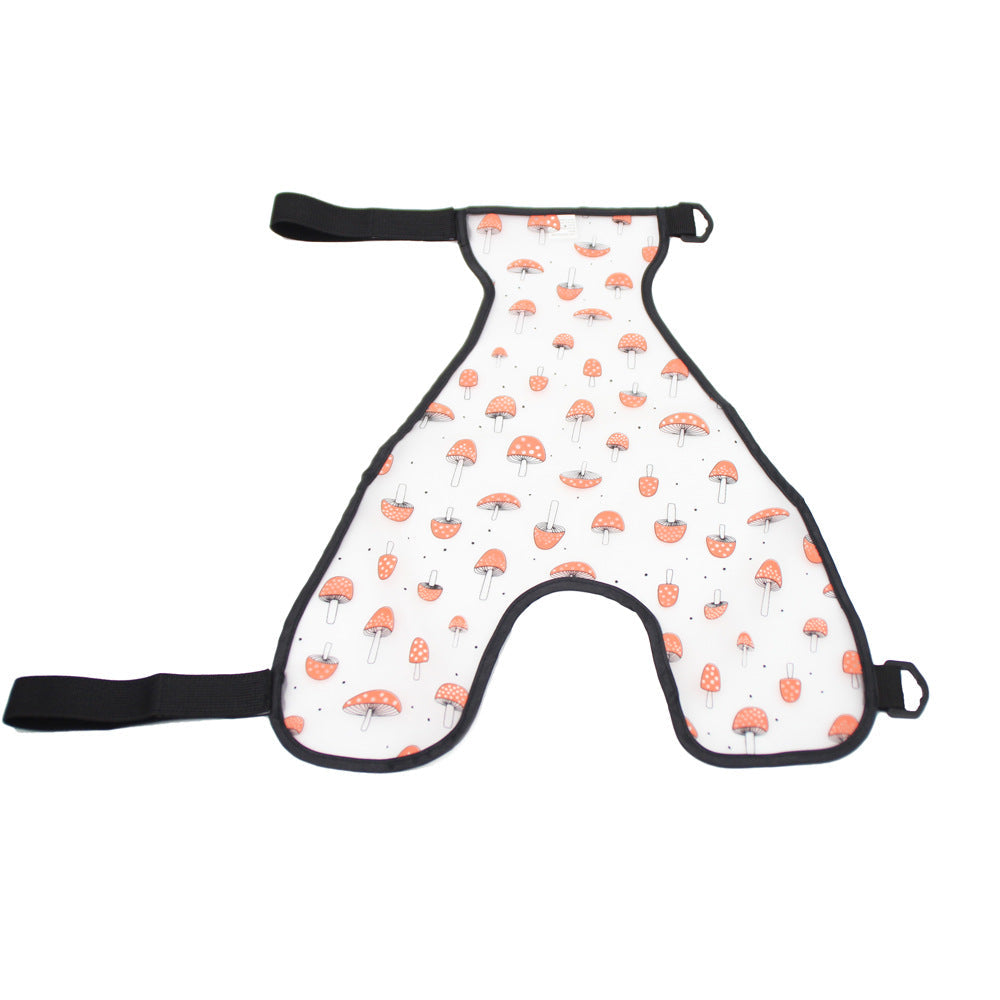 KFX-5450813 Waterproof Dog Apron with Cartoon Design - Available in Pink, Blue, and Mushroom Patterns