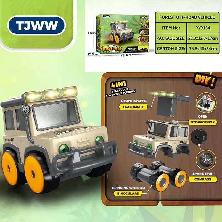 KFX-5451069 4-in-1 Outdoor Microscope and Off-road Vehicle Toy for Intellectual Development - Ages 7-14