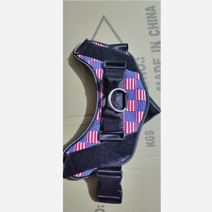 KFX-5452093 Adjustable Nylon Dog Harness with Reflective Strip and Stainless Steel Ring
