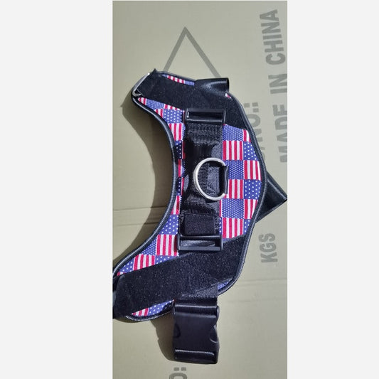 KFX-5452093 Adjustable Nylon Dog Harness with Reflective Strip and Stainless Steel Ring