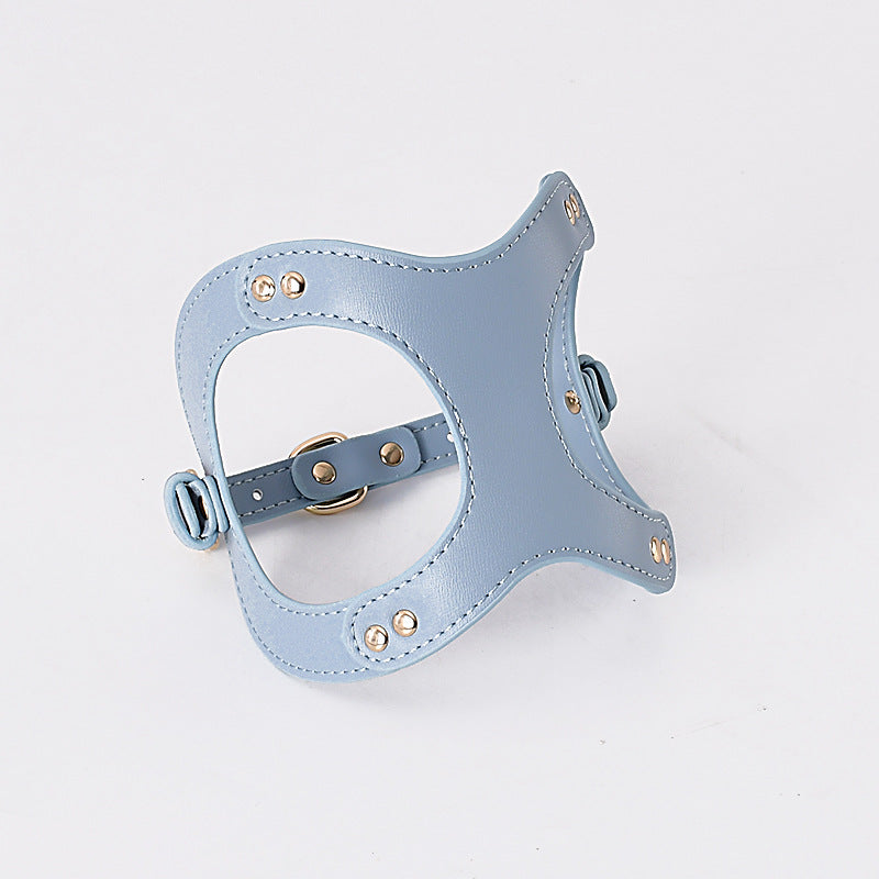 KFX-5455293 Leather Dog Chest Strap with Traction Rope and Toilet Bag - Multiple Colors Available