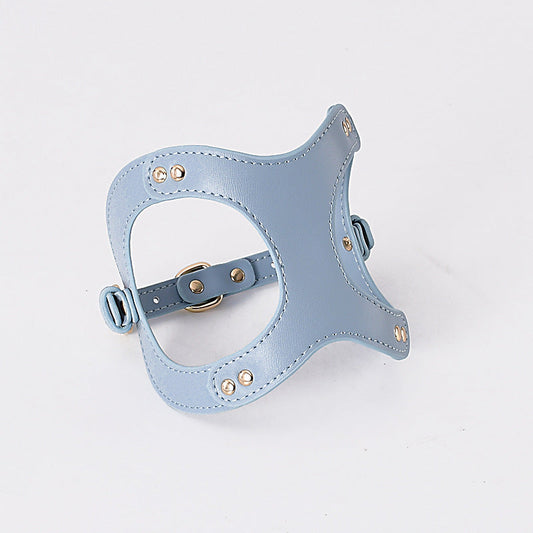 KFX-5455293 Leather Dog Chest Strap with Traction Rope and Toilet Bag - Multiple Colors Available
