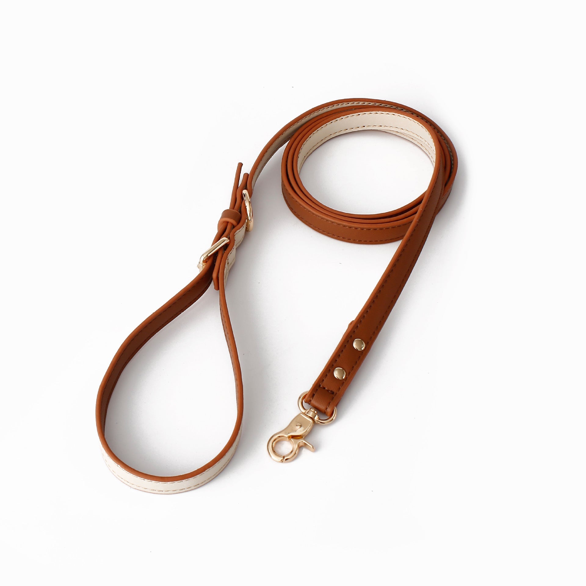 KFX-5455293 Leather Dog Chest Strap with Traction Rope and Toilet Bag - Multiple Colors Available