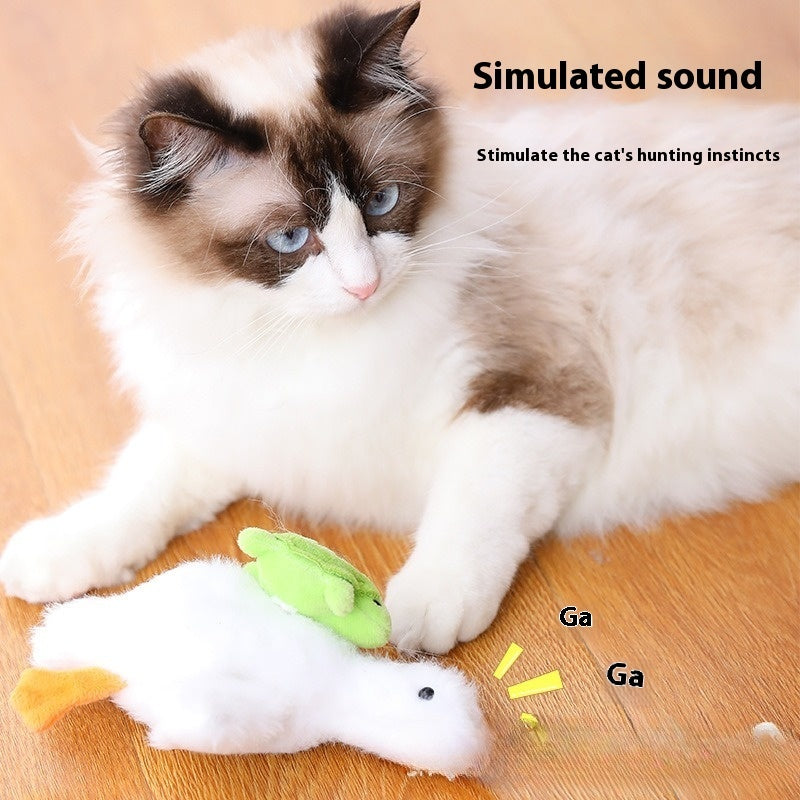 KFX-5455677 Sound Simulation Plush Cat Teaser Toy with USB Charging