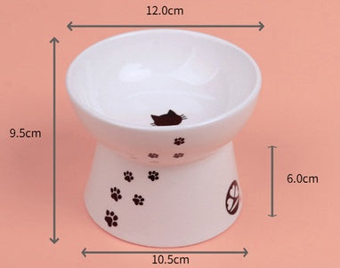 KFX-5456189 Ceramic Cat Water Bowl with Scale - Ideal for Kittens and Adult Cats, 350ml Capacity