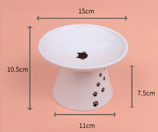 KFX-5456189 Ceramic Cat Water Bowl with Scale - Ideal for Kittens and Adult Cats, 350ml Capacity