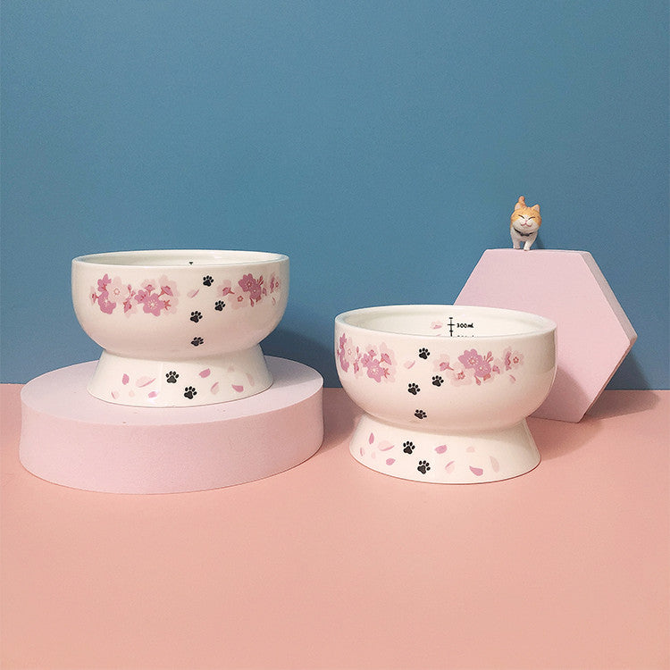 KFX-5456189 Ceramic Cat Water Bowl with Scale - Ideal for Kittens and Adult Cats, 350ml Capacity