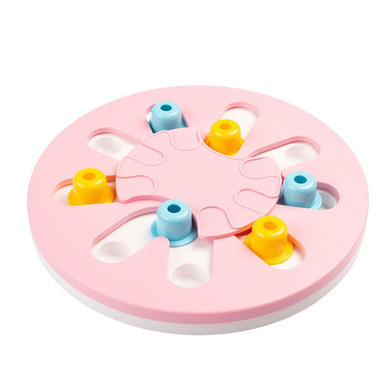 KFX-5456829 Multifunctional Pet Puzzle Slow Feeder Bowl - 28cm Round Basin for Enhanced Digestion and Intelligence Training