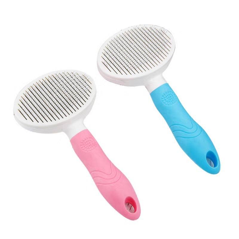 KFX-5457597 Automatic Pet Hair Removal Comb with Non-Slip Grip - Available in Blue and Pink