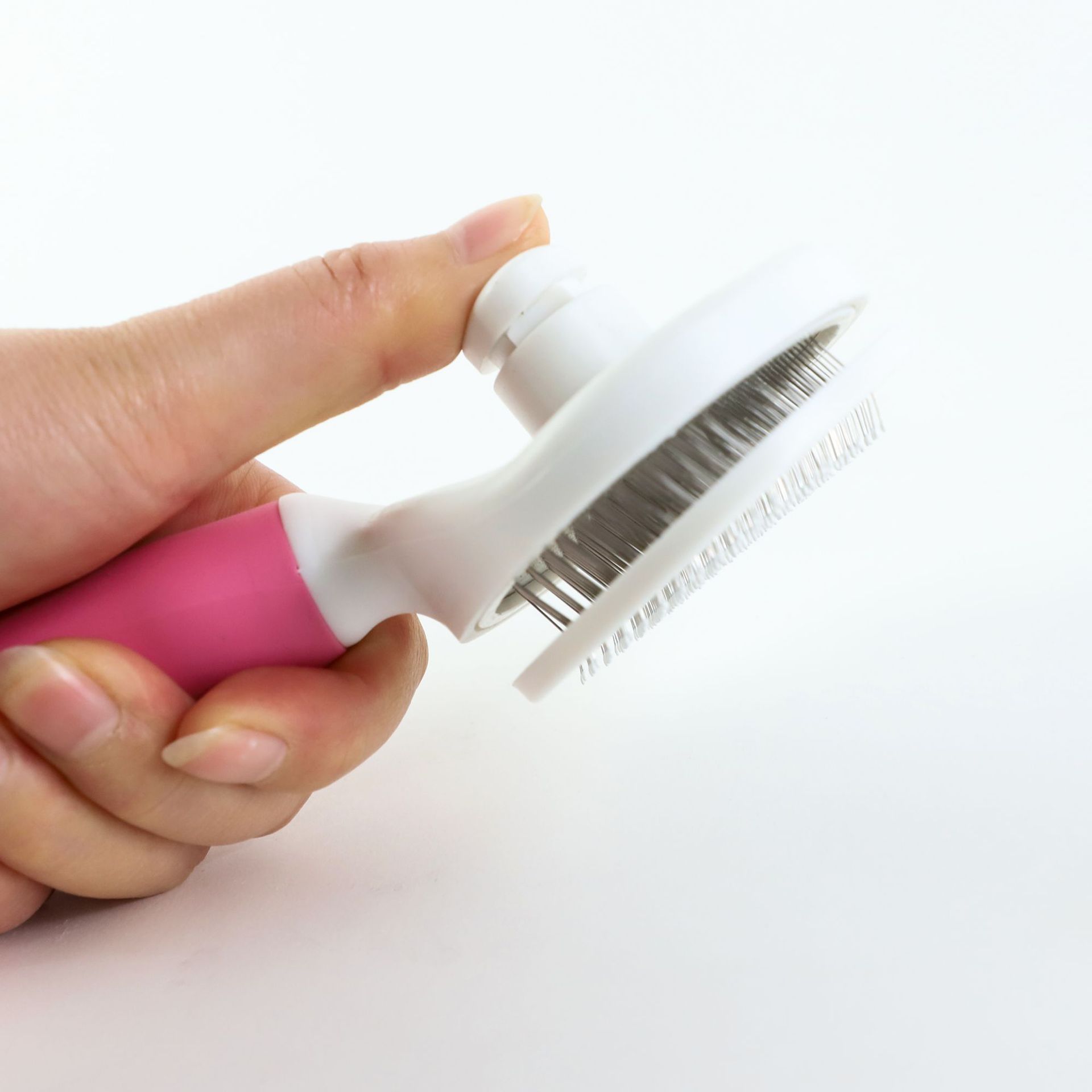 KFX-5457597 Automatic Pet Hair Removal Comb with Non-Slip Grip - Available in Blue and Pink