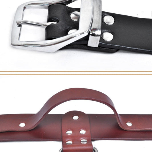 KFX-5457981 Adjustable Latigo Leather Dog Collar for Medium to Large Breeds - Strong, Comfortable Control