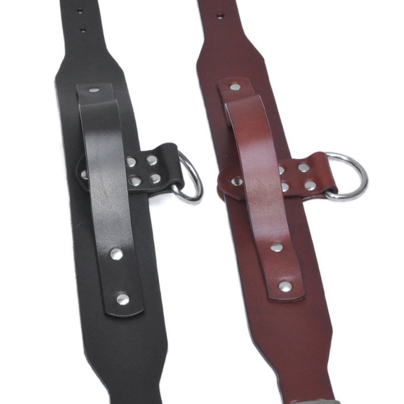 KFX-5457981 Adjustable Latigo Leather Dog Collar for Medium to Large Breeds - Strong, Comfortable Control
