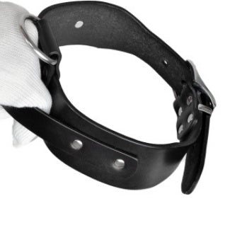 KFX-5457981 Adjustable Latigo Leather Dog Collar for Medium to Large Breeds - Strong, Comfortable Control