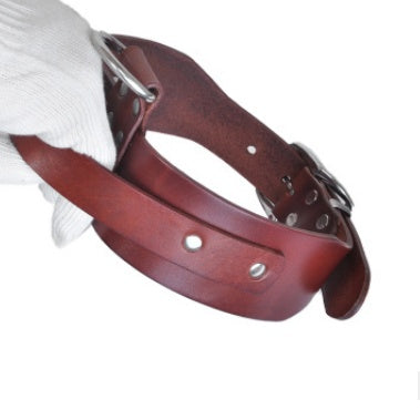 KFX-5457981 Adjustable Latigo Leather Dog Collar for Medium to Large Breeds - Strong, Comfortable Control