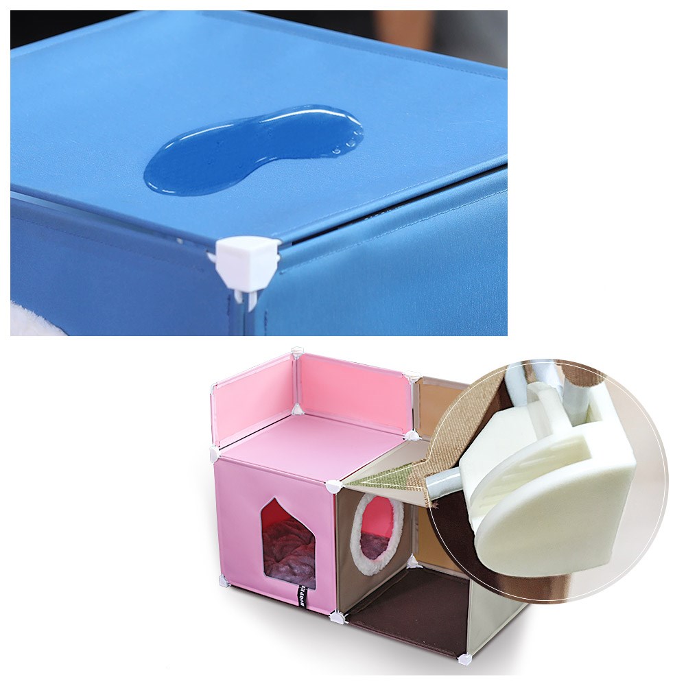 KFX-5460029 Winter Cat Shelter, Enclosed with Double Deck Design, Warm in Winter and Cool in Summer, Durable Polyester and Iron Frame