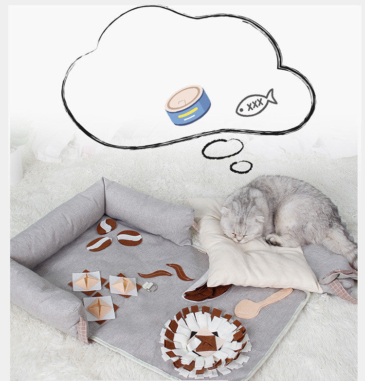 KFX-5461821 Pet Nest Sniffing Pad for Dogs - Anti Choking Energy Release & Slow Feeding Training Toy, Available in Star Moon and Brown, Sizes S & L