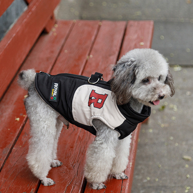 KFX-5464125 Cozy Cotton Dog Coat for Small Breeds in Red, Blue, and Black