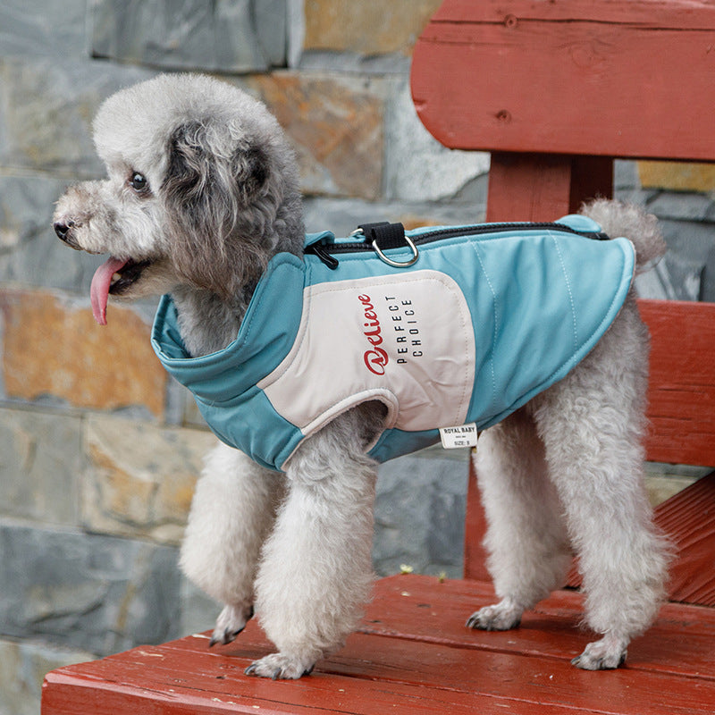 KFX-5464125 Cozy Cotton Dog Coat for Small Breeds in Red, Blue, and Black