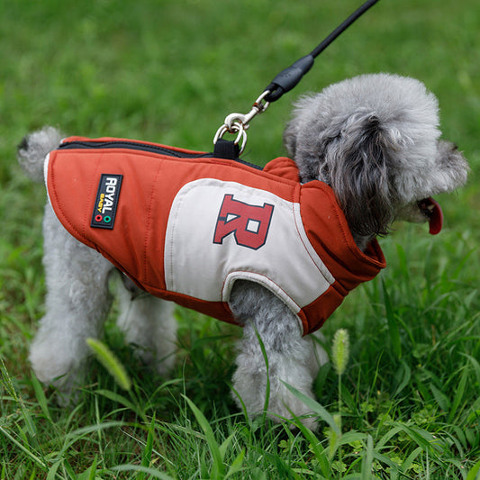 KFX-5464125 Cozy Cotton Dog Coat for Small Breeds in Red, Blue, and Black