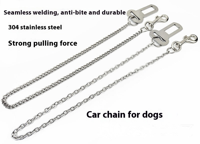 KFX-5464381 Stainless Steel Small Chain Dog Safety Restraint for Car Travel
