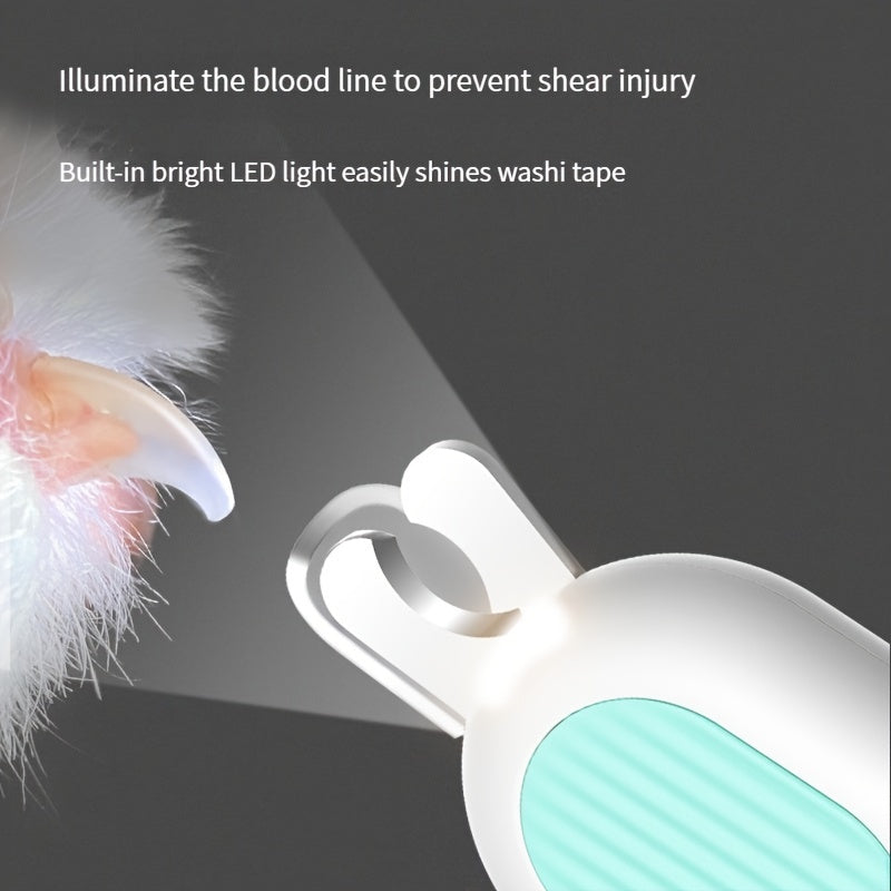 KFX-5465021 Pet Nail Clippers with LED Light and Integrated Grinder for Safe and Effortless Trimming