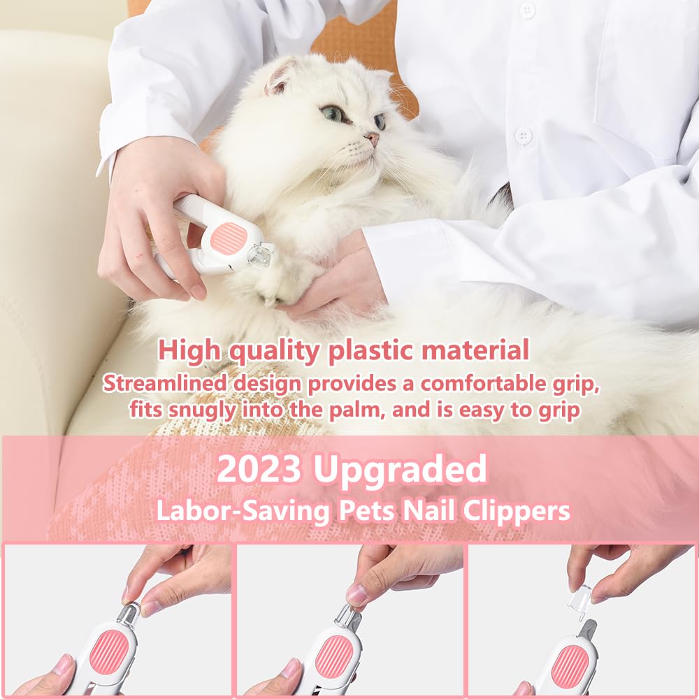 KFX-5465021 Pet Nail Clippers with LED Light and Integrated Grinder for Safe and Effortless Trimming