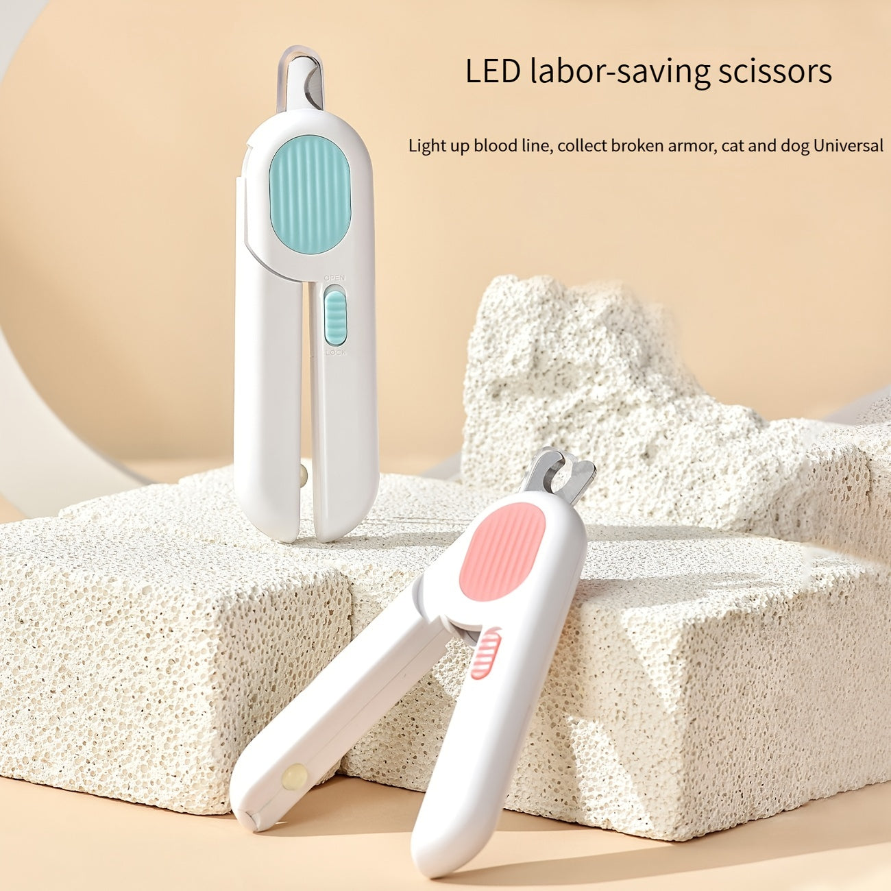 KFX-5465021 Pet Nail Clippers with LED Light and Integrated Grinder for Safe and Effortless Trimming