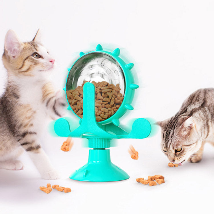 KFX-5465533 Multi-Functional Cat Toy with Food Leakage and 360° Rotating Design
